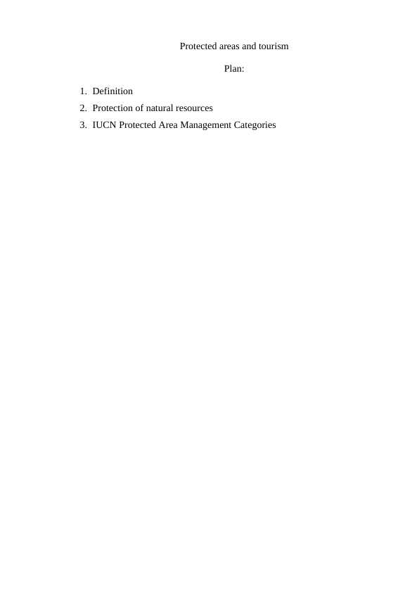 Protected areas and tourism