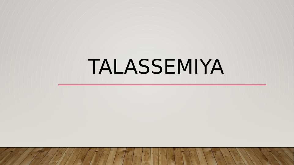 Talassemiya