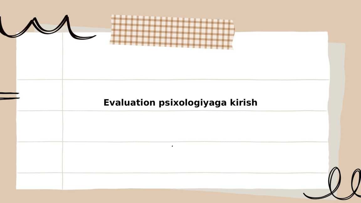 Evaluation psixologiyaga kirish