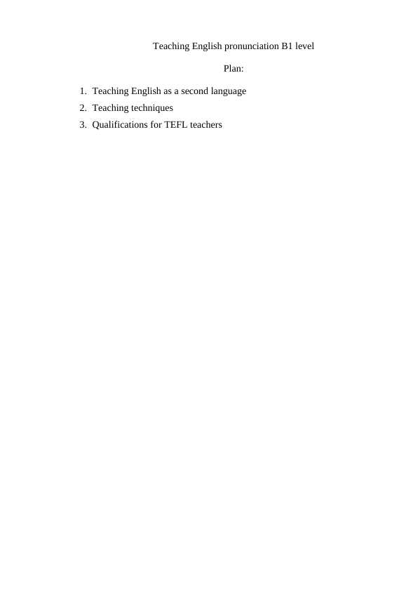 Teaching English pronunciation B1 level
