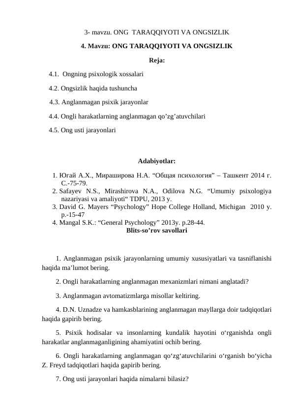 ONG  TARAQQIYOTI VA ONGSIZLIK