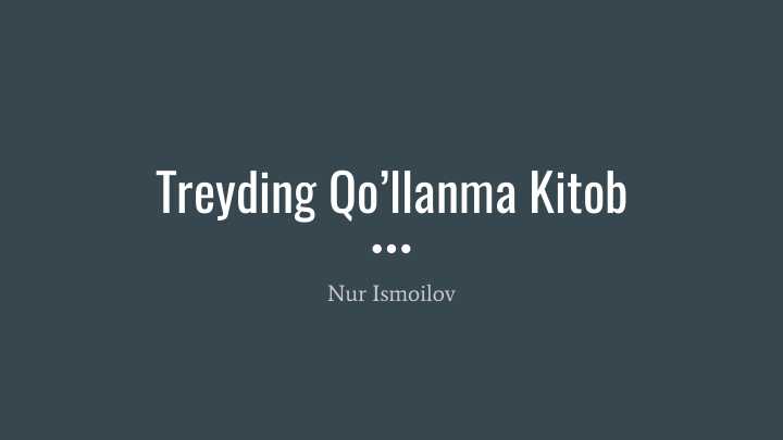 trading haqida
