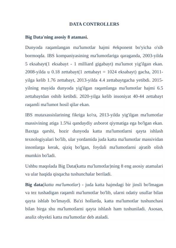 DATA CONTROLLER