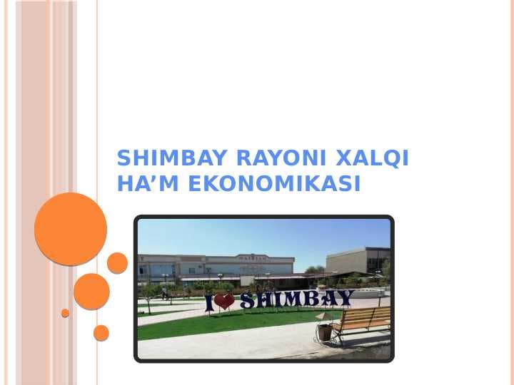 SHIMBAY RAYONI XALQI HA’M EKONOMIKASI