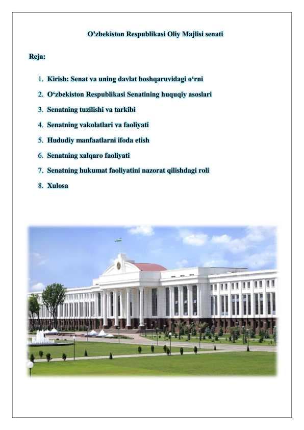 O’zbekiston Respublikasi Oliy Majlisi senati