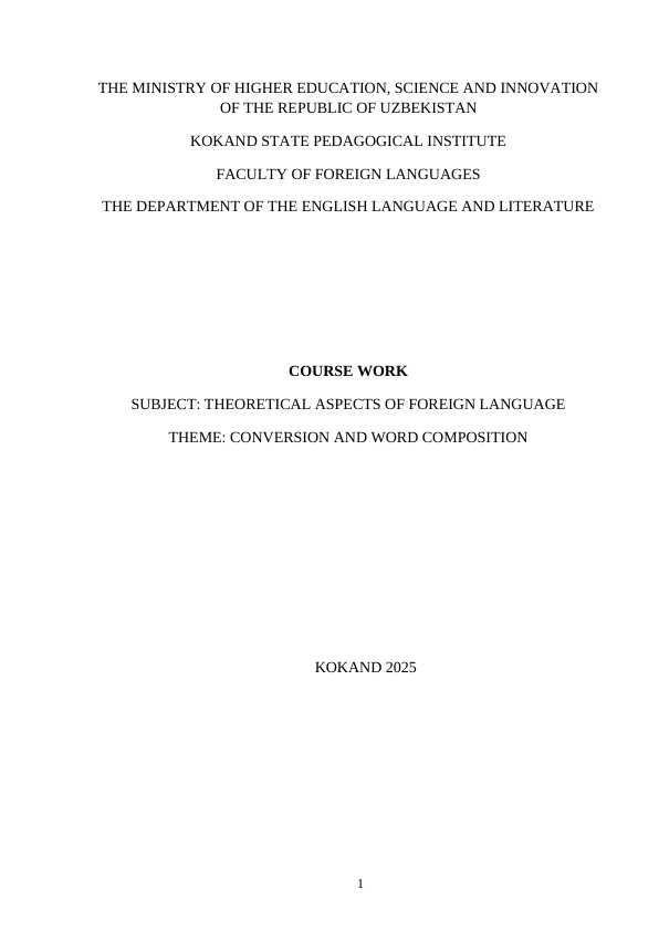 CONVERSION AND WORD COMPOSITION