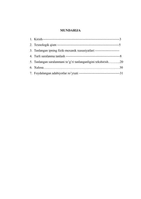 Ippning mexanik hossalari mavzusida sifatli kurs ishi
