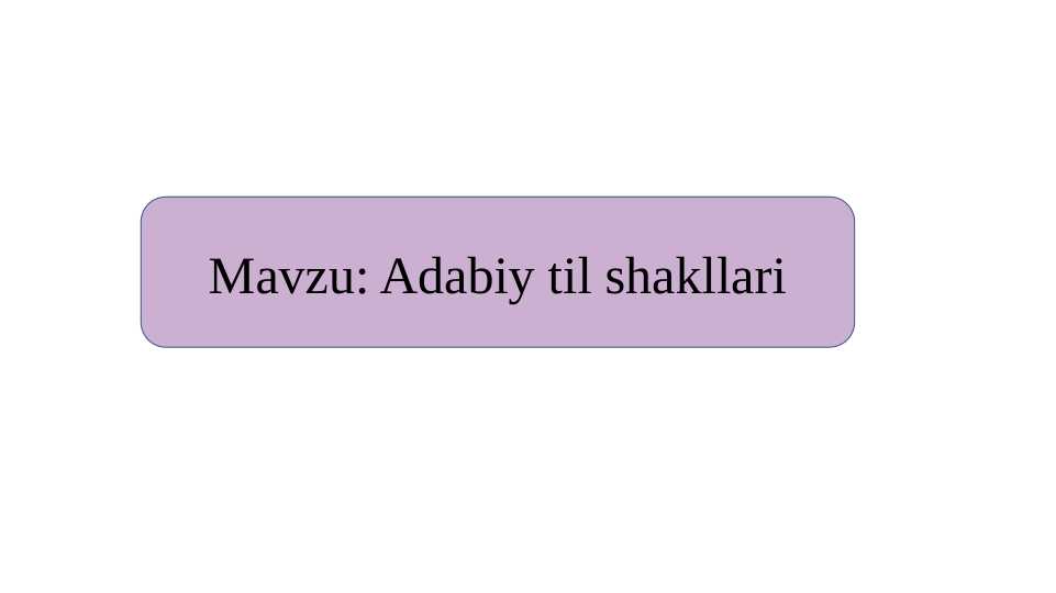 Adabiy til shakllari