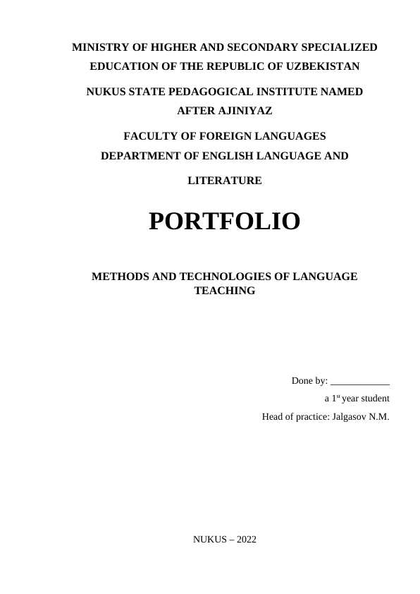 METHODS AND TECHNOLOGIES OF LANGUAGE TEACHING