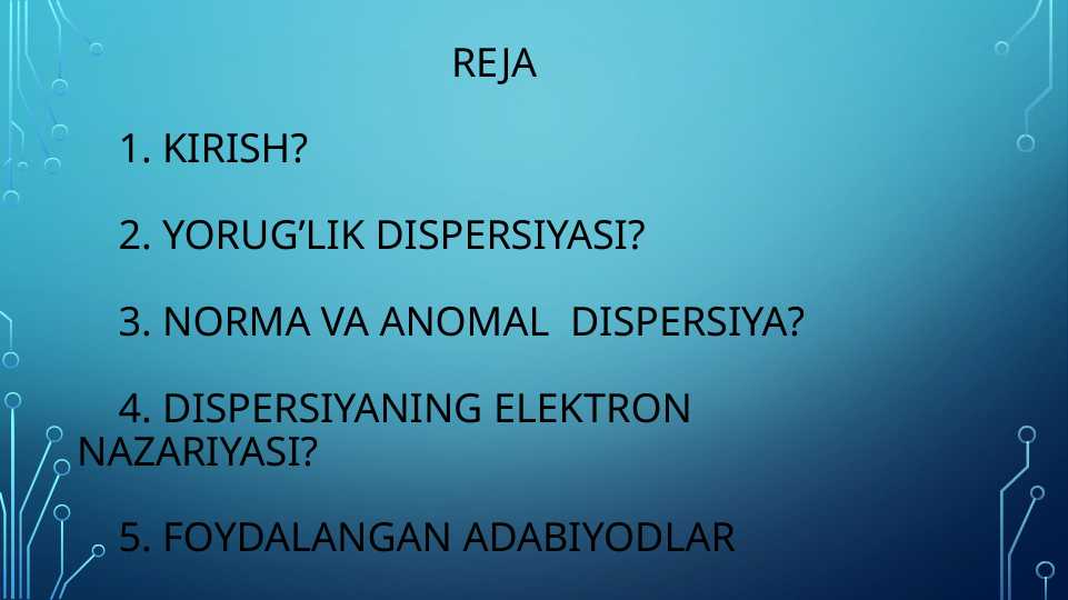 Yorug’lik DisPersiyasi