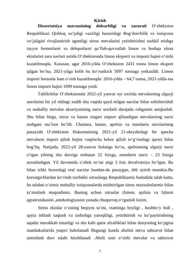 Sitrus o‘simliklarning geografik tarqalish