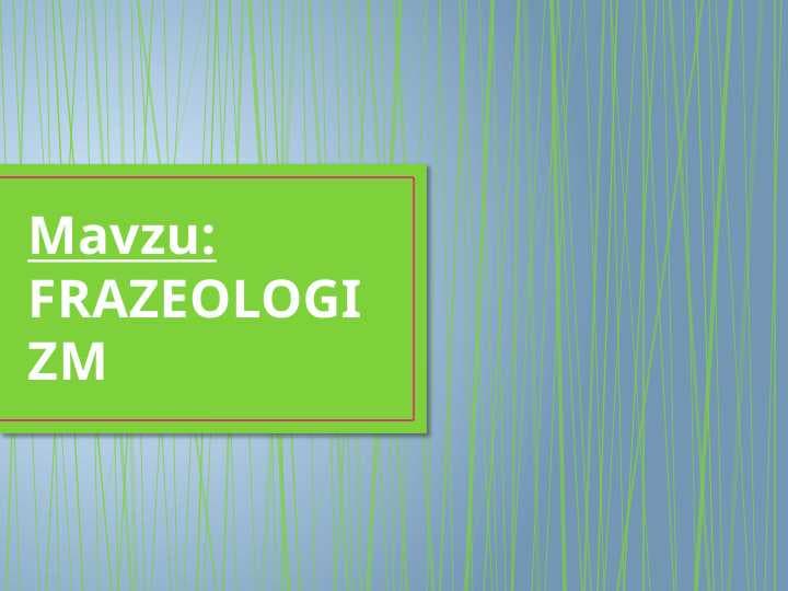 FRAZEOLOGIZM