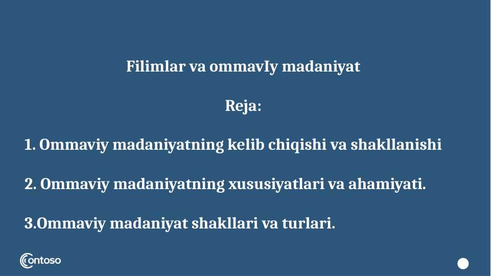 Filimlar va ommavIy madaniyat