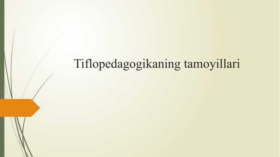 Tiflopedagogikaning tamoyillari