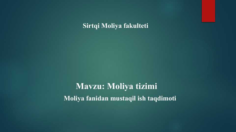 Moliya tizimi