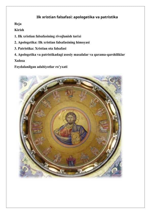 Ilk xristian falsafasi apologetika va patristika 25