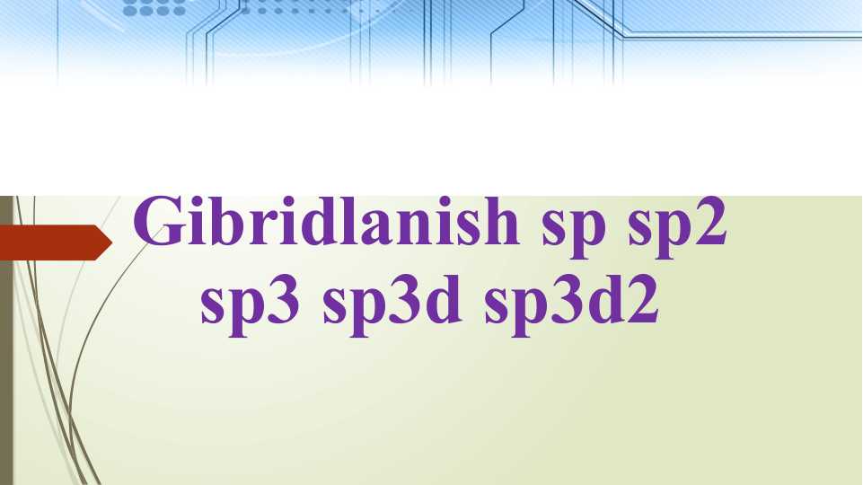 ibridlanish sp sp2 sp3 sp3d sp3d2