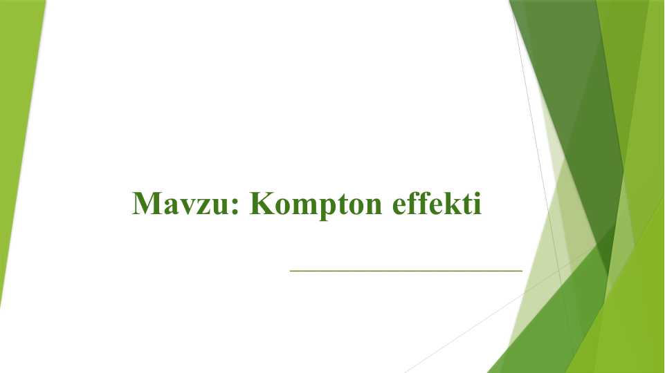 Kompton effekti