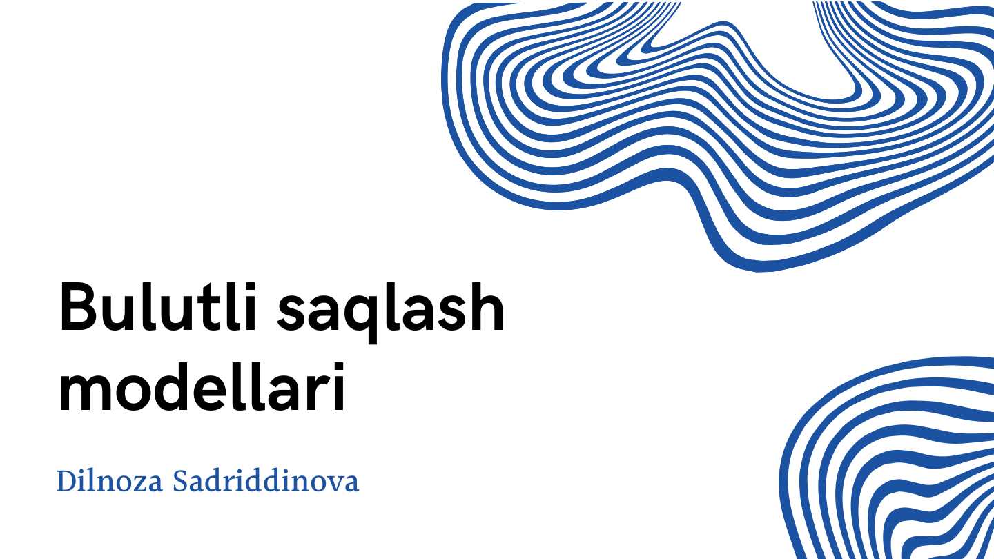 Bulutli saqlash modellari