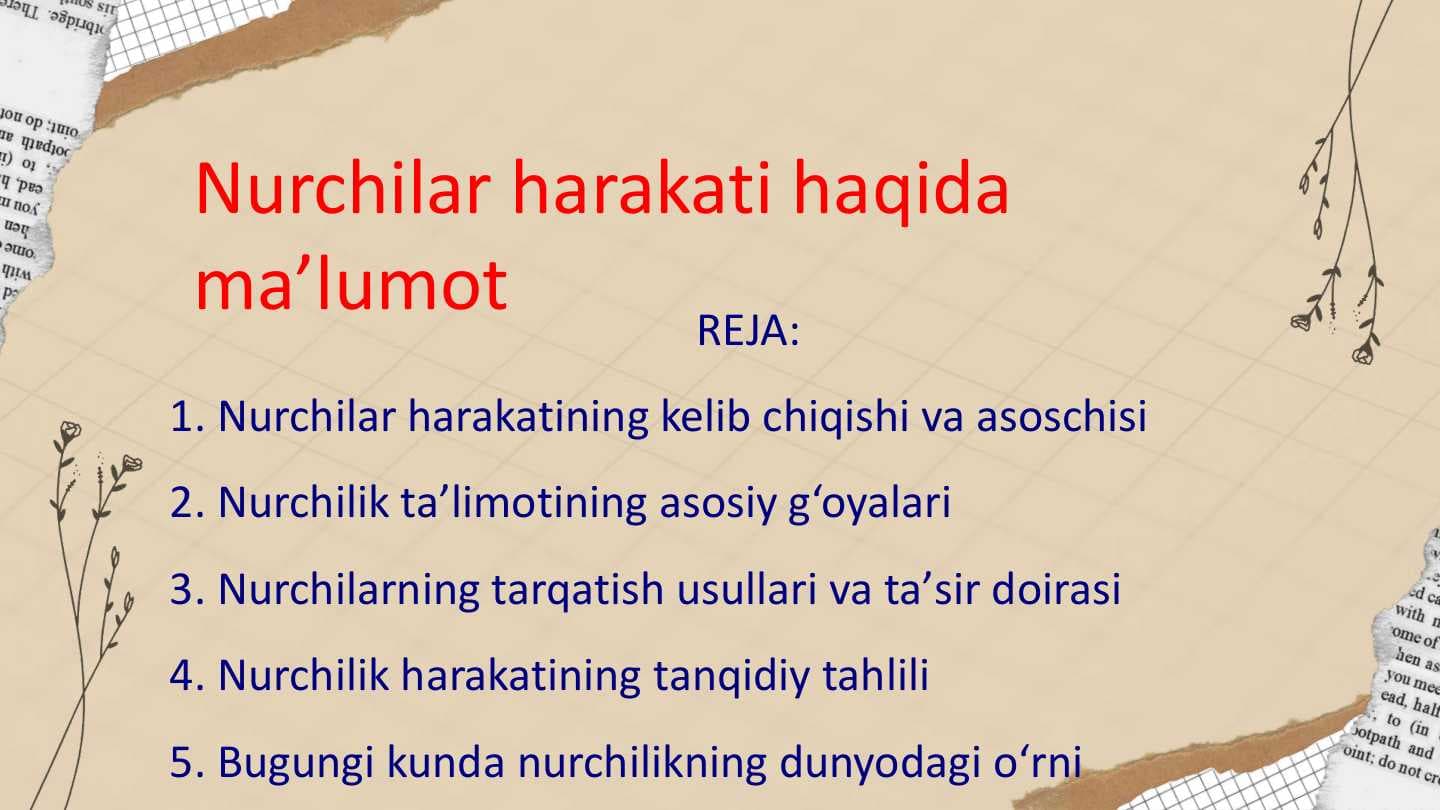 Nurchilar harakati haqida maʼlumot