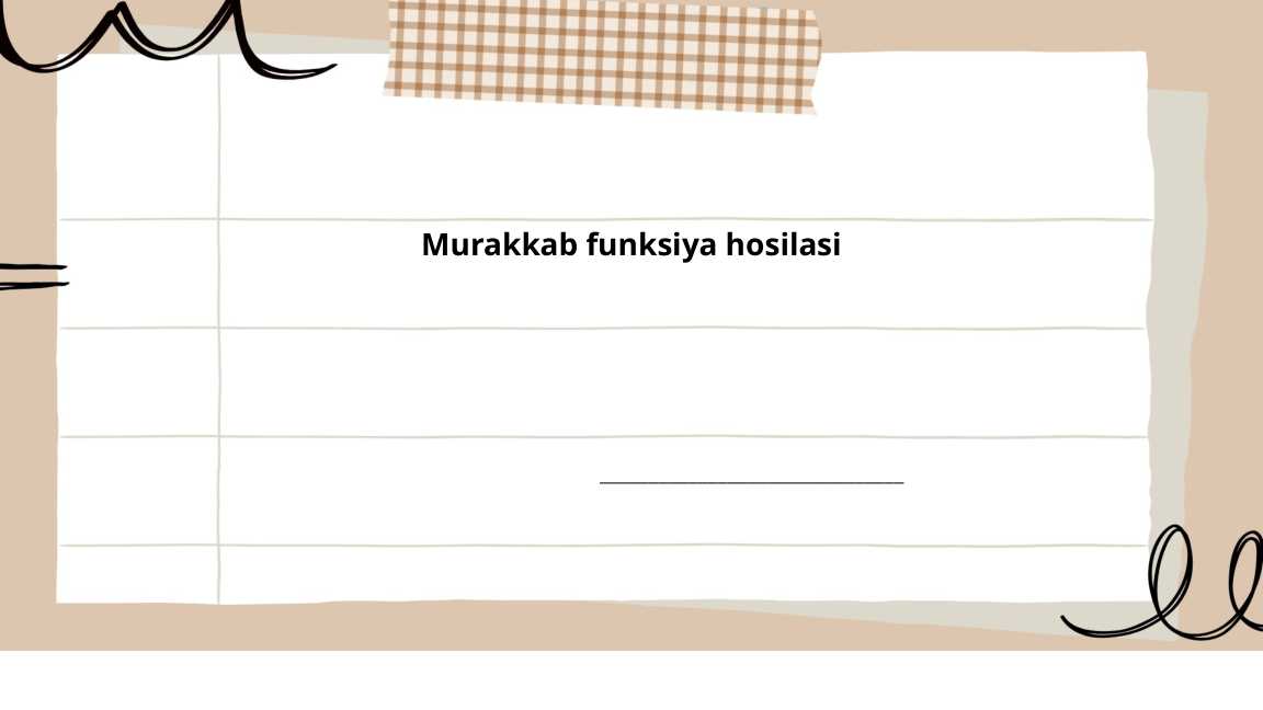 Murakkab funksiya hosilasi