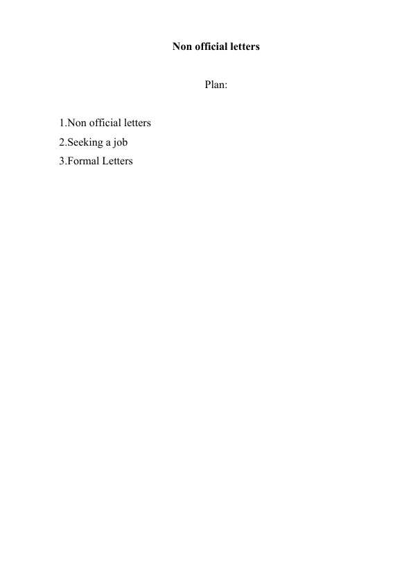 Non official letters