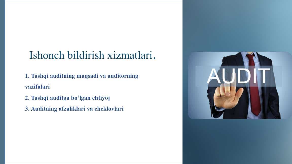 Ishonch bildirish xizmatlari.