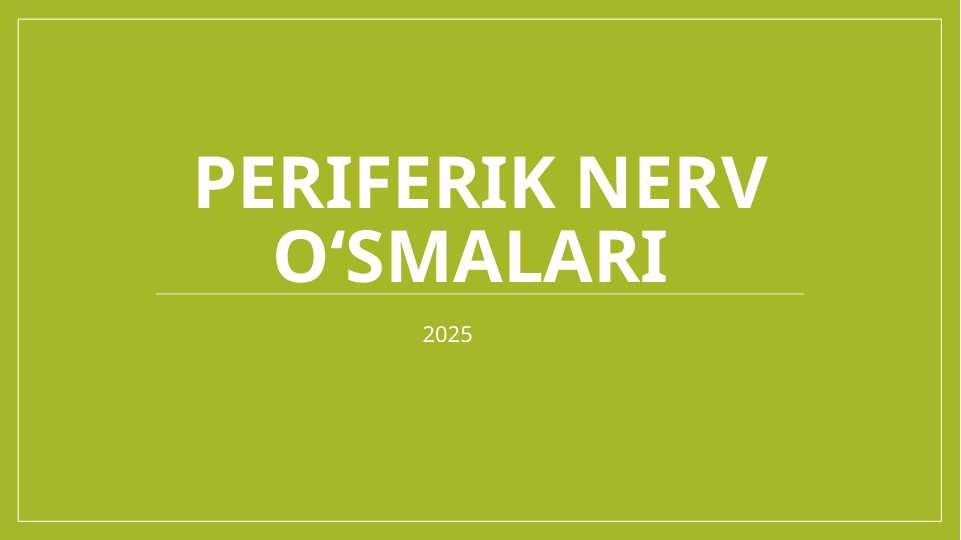 Periferik nerv oʻsmalari