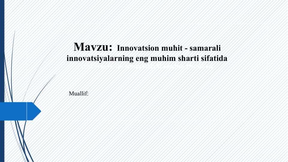 IIInnovatsion muhit - samarali