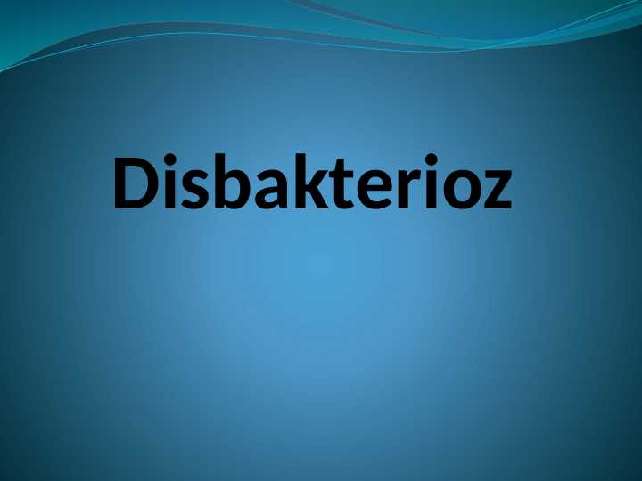 Disbakterioz