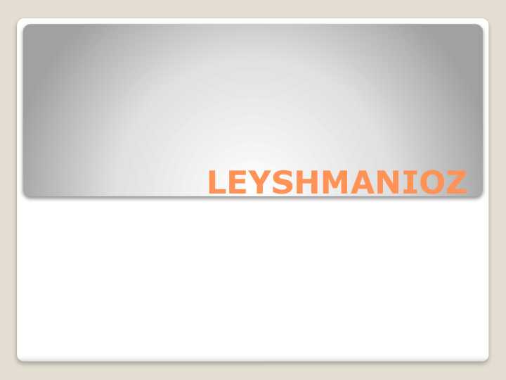LEYSHMANIOZ