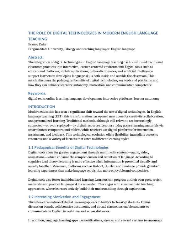 The Role of Digital Technologies