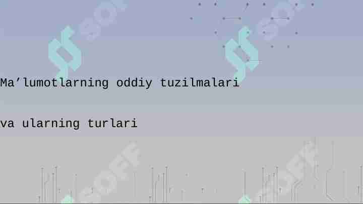 Ma'lumotlar tuzilmasi