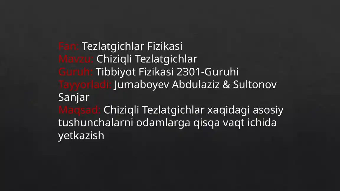 Chiziqli tezlatkichlar