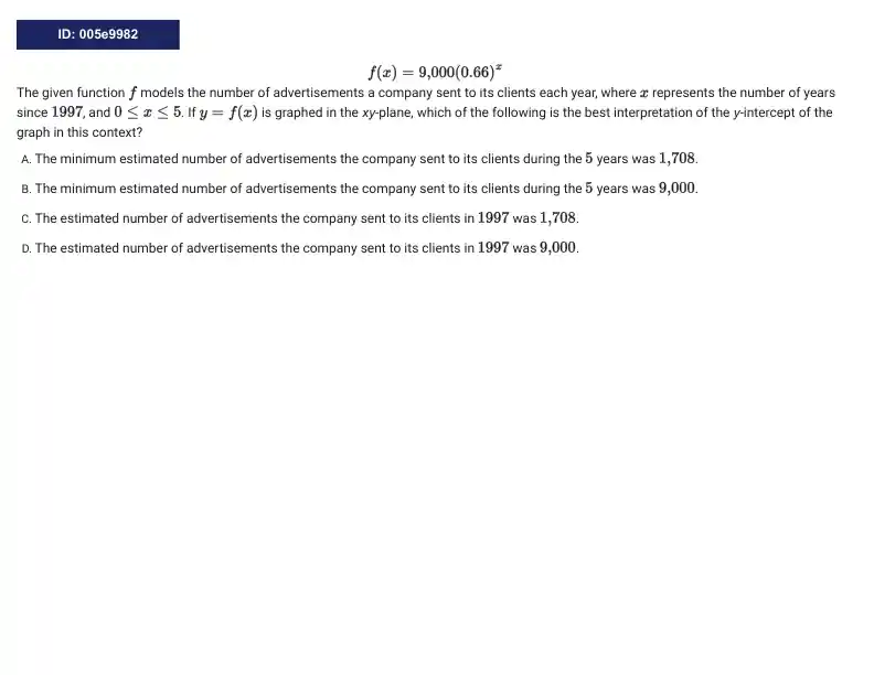 SAT Math test. Topic Nonlinear functions
