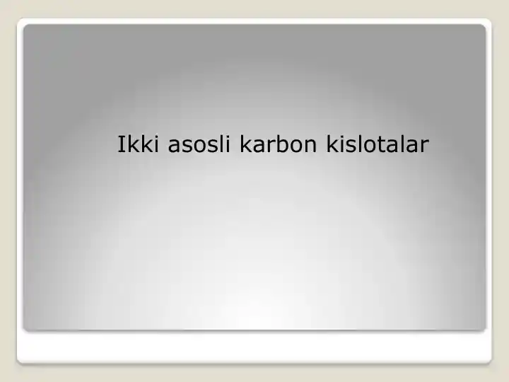 Ikki asosli karbon kislotalar