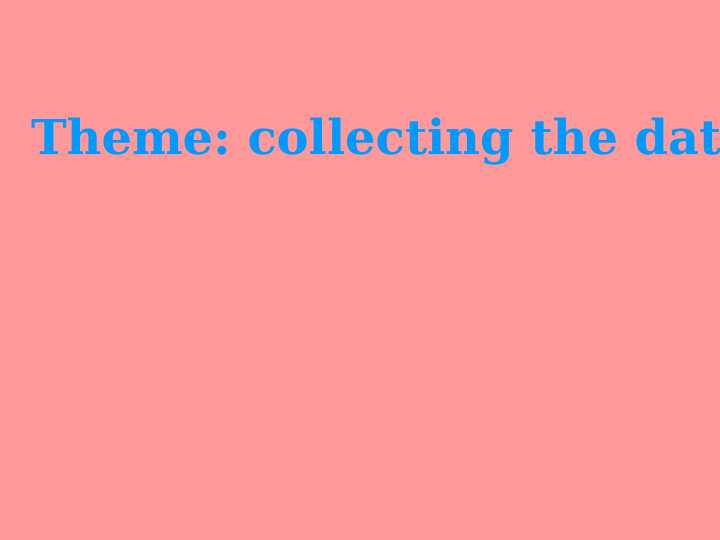 collecting the data