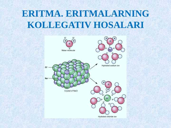 ERITMA. ERITMALARNING KOLLEGATIV HOSALARI