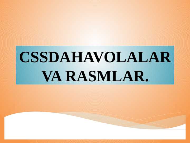CSSDA HAVOLALAR VA RASMLAR.