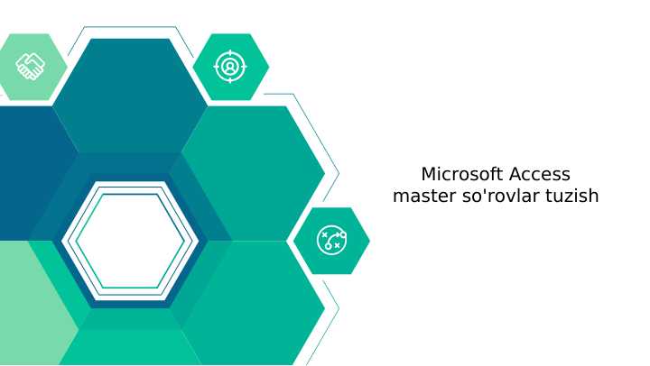 Microsoft Access master so'rovlar tuzish
