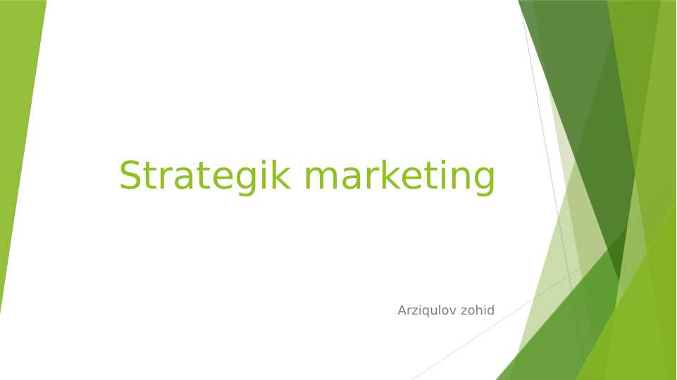 strategik marketing