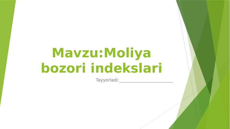 Moliya bozori indekslari