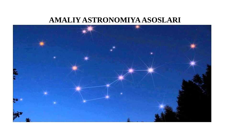 Amaliy Astronomiya asoslari