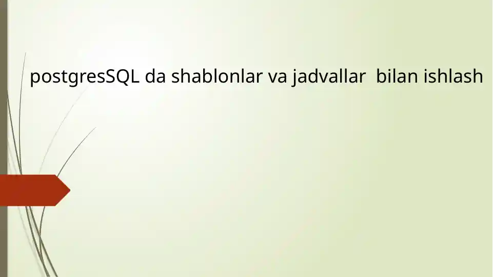 Shablonlar va jadvallar bilan ishlash