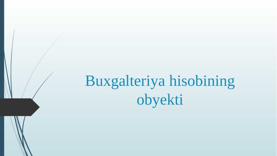 Buxgalteriya hisobining obyekti