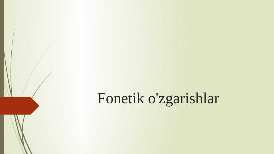 Fonetik o'zgarishlar