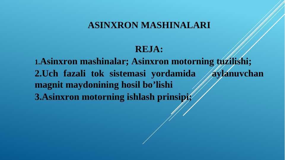 АSINXRON MASHINALARI