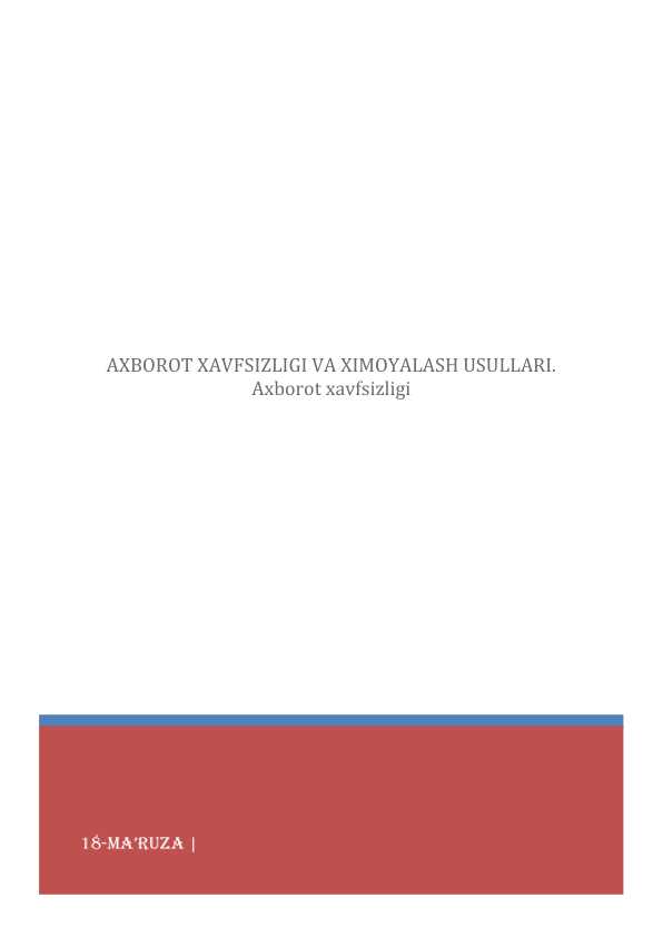 Axborot xavfsizligi