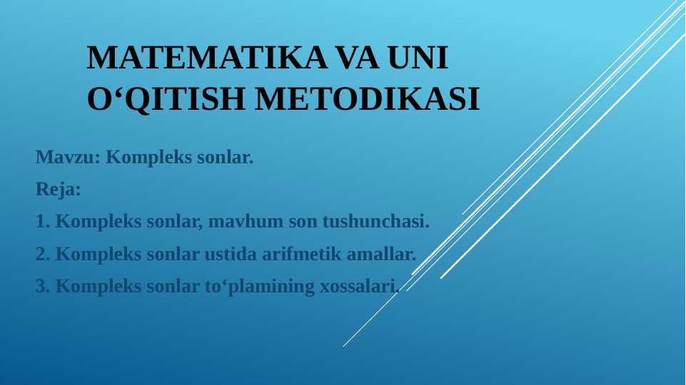 Kompleks sonlar.