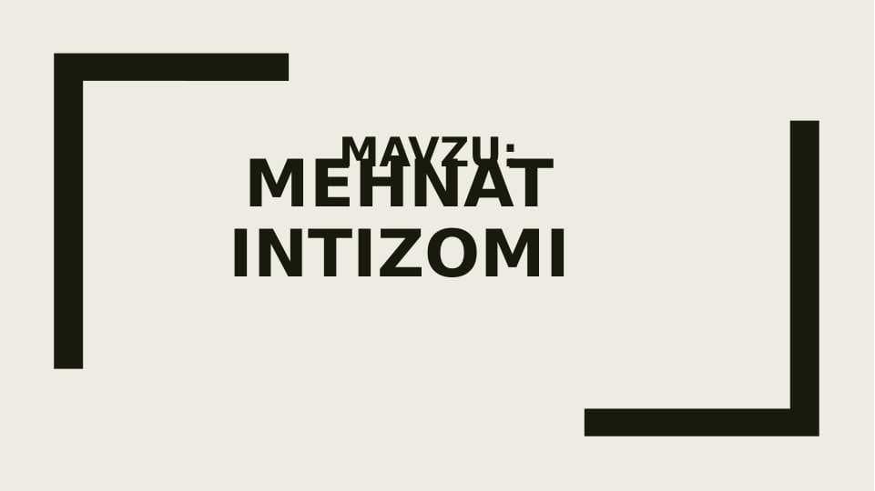 Mehnat intizomi